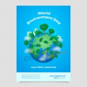 世界环境日垂直海报模板