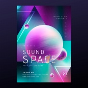 幻彩3D立体声音空间海报