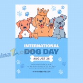 国际狗狗日庆典手绘海报模板