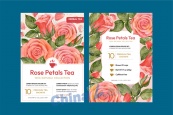 玫瑰花茶包装标签设计