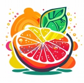 新鲜多汁的水果矢量插图