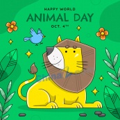 世界动物日庆典卡通插画素材