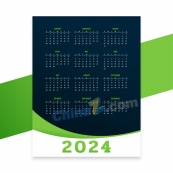 2024龙年日历模板矢量图
