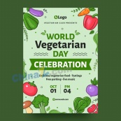 世界素食日活动手绘海报模板