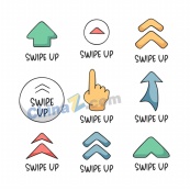 向上滑动按钮矢量手绘素材