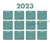 2023纯色极简日历模板设计