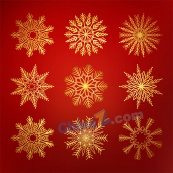 金色雪花矢量素材下载