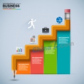 铅笔创意商务信息图表素材