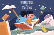 国际日间教育背景矢量素材