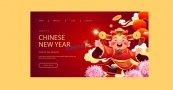 中国新年主题网站设计矢量