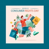 国际消费者权益日矢量模板