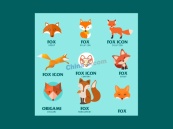 各种各样狐狸标志设计矢量