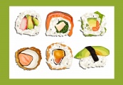 各种寿司食物插画合集矢量