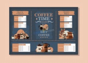 优雅暗色咖啡菜单设计矢量模板