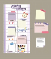紫色可爱学校时间表矢量模板