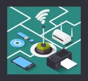 wifi与电子设备接收器矢量素材