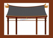 中国传统建筑凉亭矢量素材