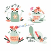 温馨春季特卖标签设计矢量模板