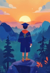 毕业生未来旅程探路者矢量素材