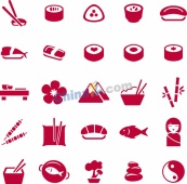 日式极简寿司图标合集矢量素材