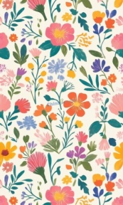 复古田园碎花背景矢量素材