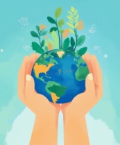 守护地球绿色环保扁平矢量插画