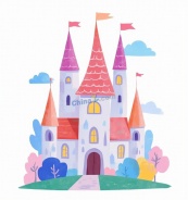 梦幻童话城堡矢量插画