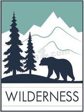 复古户外探险森林黑熊矢量素材