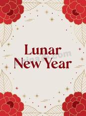 新春红色牡丹贺卡矢量模板