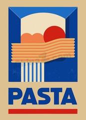 极简复古意大利面海报矢量模板