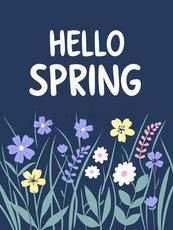 手绘清新春季植物花卉矢量素材