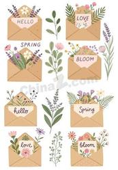 春季促销鲜花信封合集矢量素材
