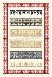 中式回纹边框纹样合集矢量素材