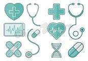 医疗健康扁平图标合集矢量素材