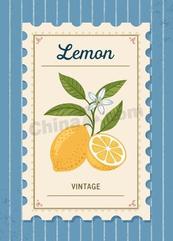 复古柠檬产品包装设计矢量模板
