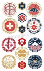 传统圆形纹样边框合集矢量素材