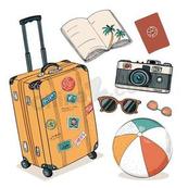 出国旅游必备用品合集矢量素材