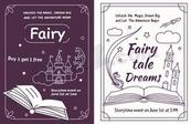梦幻童话故事阅读海报矢量模板