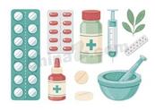 简约医疗医药药品合集矢量素材