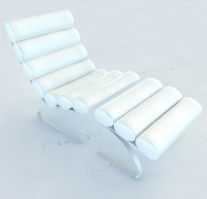 白色沙滩椅3D模型效果图