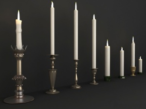 蜡烛和烛台3D模型