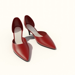 红色高跟鞋3D模型