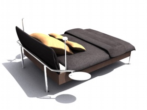 双人床3D模型设计