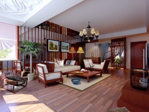 中式客厅模型素材