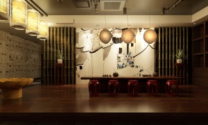 日式餐厅3D模型设计