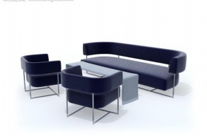 灰黑色沙发模型设计