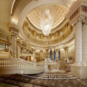 欧式豪华酒店大厅模型