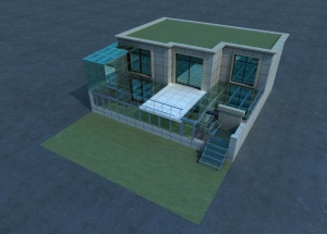别墅室外结构模型