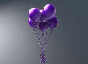 3D紫色气球模型效果图