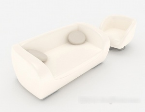 舒适白色沙发3D模型